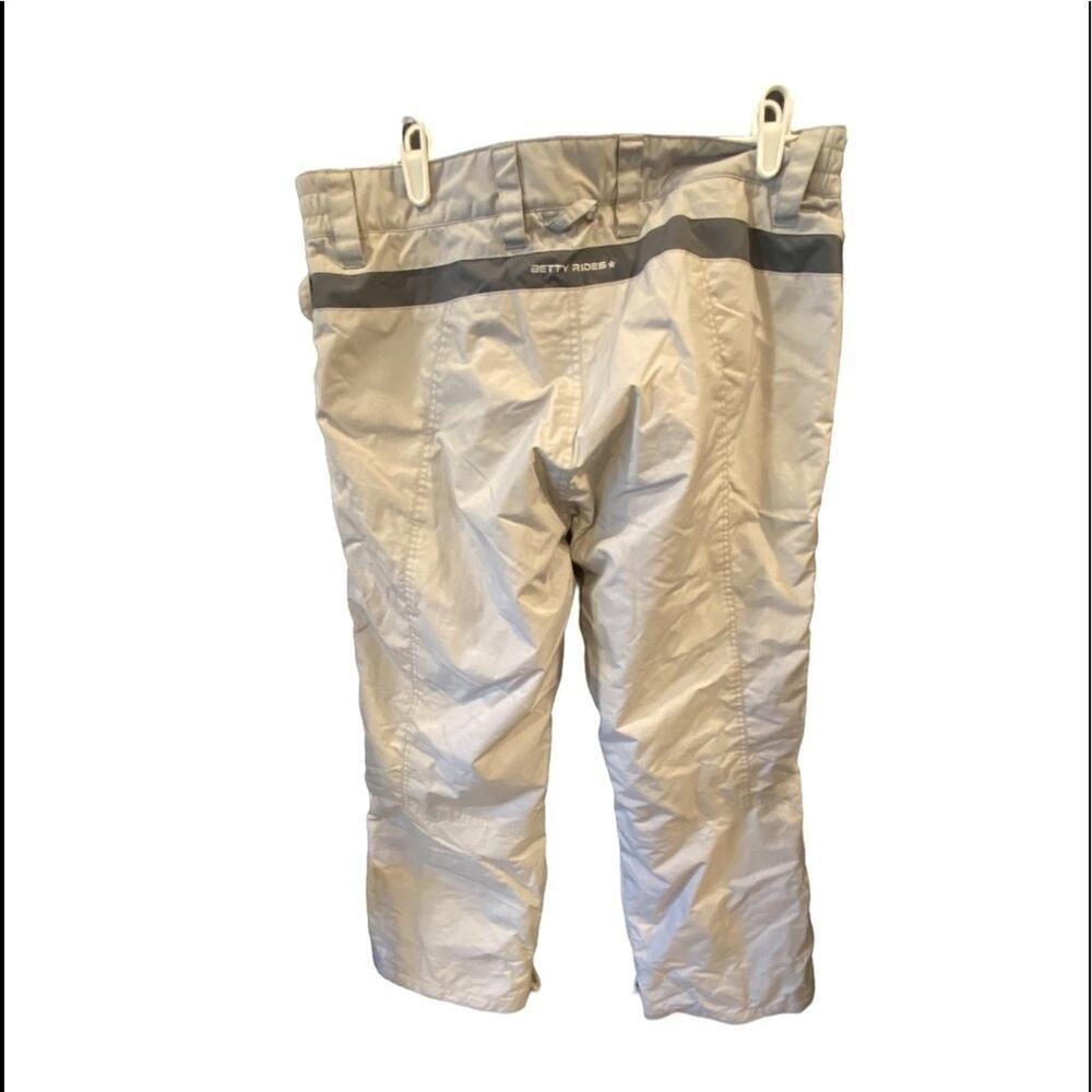 Betty Rides Elements Grey Off White Ski Snowboard Pants Women's Size Large - Picture 5 of 12